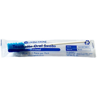 Livingstone Toothette Oral Mouth Swabs, Untreated, Blue, 1/Pack, 100/Box Box