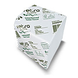 Veora Everyday Interleaved Toilet Tissues, 2-Ply, 19 x 10cm, White, 250 Sheets/Pack, 36 Packs/Carton Carton