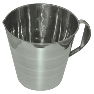 Measuring Jug, 5 Litres Capacity, Gauge 26/0.5mm, 18/8 Stainless with Handle, Non Graduated, Each Each