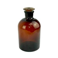 Lincon Laboratory Reagent Bottle, 500ml, Narrow Mouth, with Glass Stopper, Amber, Borosilicate Glass, 1/Box Box