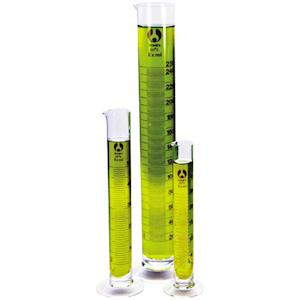 Lincon Measuring Cylinder, Round Base, Tall Form, Class A, 500mL, Amber Stain Graduation, Borosilicate Glass, 1 Piece/Box Loose