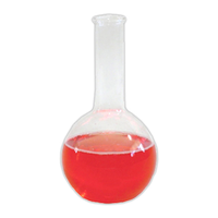 Lincon Flat-Bottom Spherical/Boiling Flask, 250ml, 7cm, Long Neck, Glass Clear, 1/Box Each