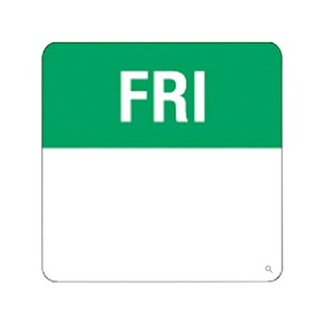 Fildes Food Safety Square Removable Label Friday, 40mm, 500/Roll Box