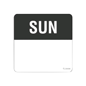 Fildes Food Safety Square Removable Label Sunday, 40mm, 500/Roll Box
