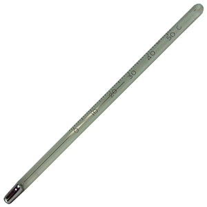 Laboratory Thermometer, Mercury, 0 to 50degC, 1.0degC Division, 152mm, Each Each