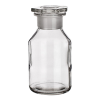 Simax Laboratory Reagent Bottle, 500ml, Wide Neck, with Glass Stopper, 45/27 Socket Joint, Clear, Borosilicate Glass, Each Each