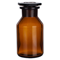 Simax Laboratory Reagent Bottle, 100ml, Wide Mouth, with Glass Stopper, 29/22 Socket Joint, Amber, Borosilicate Glass, Each Each
