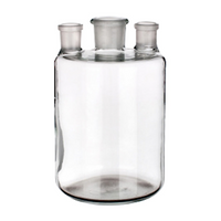 Simax Woulff Bottle with Three Necks, 10,000mL, SJ (1) 50/42, SJ (2) 29/32, 225 x 380(H) mm, Borosilicate Glass, European, Each Each