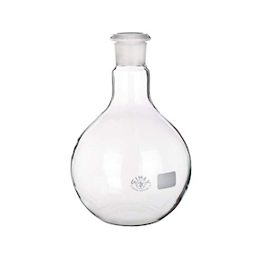 Flat-Bottom Spherical/Boiling Flask, 2000ml, Socket Joint 29/32, 166(D)mm x 250(H)mm, Borosilicate Glass, Clear, European, Each Each