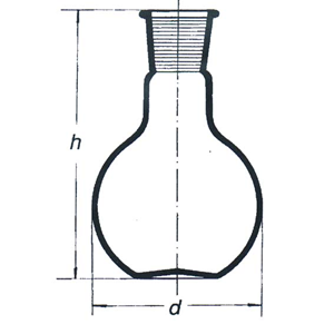 F/Bttm Flask Short Neck 10 Liters 60/46 Socket 25mm Each
