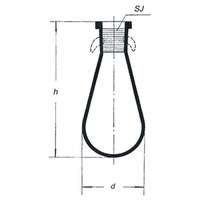 Simax Flask, Drop Shaped (Tear-Drop Flask), 250mL, 72(D) x 170(H) mm, Socket Joint 14/23, Borosilicate Glass, Each Each