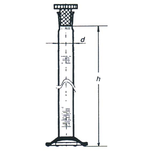 Graduated Cylinder, Tall Form, 1L, Hexagonal Base, 45/40 Socket Joint, European Glass, Each Each