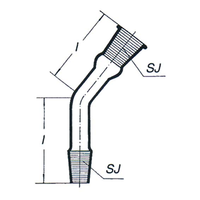 Bend Glass Recovery Sloping 135 Socket Joint 14/23 length 63mm European Each