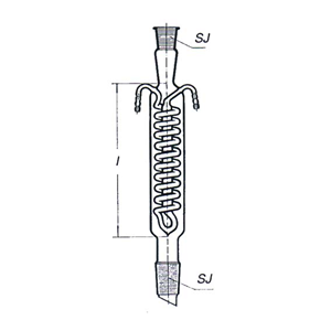 Simax Condenser, Coil Acc. Dimroth, with Two Socket Joints 14/23, 200(L) mm, Borosilicate Glass, Each Each