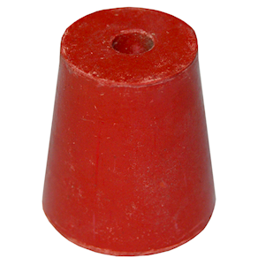 Rubber Stopper, One Hole, 5mm Base x 28mm Top x 30mm Height, Loose Each