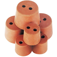 Rubber Stopper, Two Holes, 22mm Base x 28mm Top x 26mm Height, 10/Pack Pack