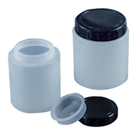 Aptaca Cylindrical Jar with Screw Cap and Inner Cap, Wide Mouth, 120mL, 57 x 70(H) mm, Mouth 36mm, HDPE, Each Each