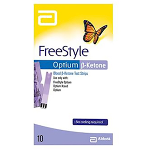 Abbott Freestyle Optium Blood B- Ketone Test Strips, 10 Pieces/Pack Pack