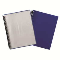 DISPLAY BOOK A4 REFILLABLE CLEAR FRONT 20 POCKET BLUE Each