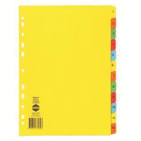 DIVIDER A4 MANILLA 12 TAB BRIGCOLOUR Set