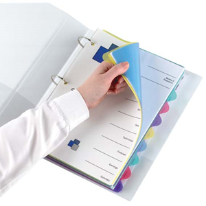 ACCO DIVIDERS VIEW TAB A4 5 TAB PP COLOURS Each