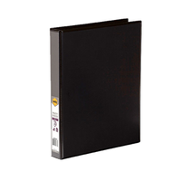 INSERT BINDER A4 25MM 4 RING BLACK EACH Each