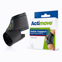 Actimove Sports Ankle Elastic Wrap Around, Light Support, Large, Black, Each Each