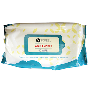 Sofeel Wet Adult Wipes with Soft Cover, 21 x 26cm, 80 Wipes/Pack
