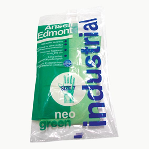 ANSELL RUBBER GLOVE GREEN, SML SIZE#7,12 PR/BG