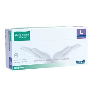Ansell Micro-Touch Affinity Neoprene Gloves, Large, Green, Biodegradable Latex Free, 100/Box Box