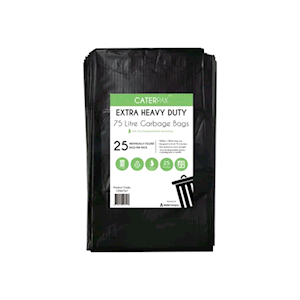 Anchor Packaging Garbage Bag, 75L, 92 x 76cm, Star Seal, HDPE, Heavy Duty, Black, 25 Pieces/Pack, 10 Packs/Carton, 250 Pieces/Carton Carton