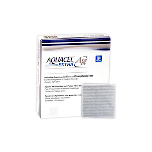 Aquacel AG Extra Silver Dressing with Hydrofiber, 20 x 30cm, Antimicrobial, 5 Pieces/Box Each