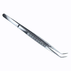 Adler Dental College Tweezers Forceps, 16cm, Angled with Pin, Serrated, Stainless Steel Each Each