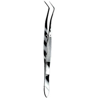 ASA Meriam Dental Tweezers Forceps, 16cm, Angled with Pin and Serrated, Stainless Steel, Each Each