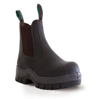 Steel Toe, Claret Leather, Elastic Sided Boots, Size 7, 1 PR Pair