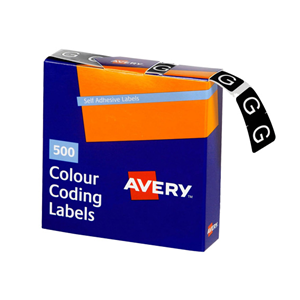 Avery Side Tab Colour Coding Label, 'G', 25 x 38mm, Dark Green, 500 Labels/Roll Box