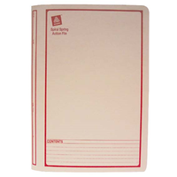 SPRING FILE F/C BUFF RED BORDER 25/BX Box