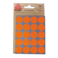 FLUORO ORANGE DOTS 18MM 1200/PK Pack