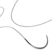 Silkam Silk Suture, Size 4-0, Length 6", 3/8 Circle Reverse Cutting Needle, Black Colour, 36/Box