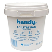 Pail Bucket with Lid, 1.1 Litre, 120mm Height x 135mm Width, Polypropylene, White, Each Each