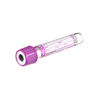 Greiner Premium Vacuette Tube with Lavender Cap and White Ring, K3 EDTA, 1mL, 13 x 75mm, Sterile, Loose