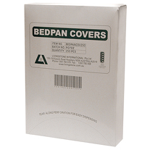 Livingstone Bedpan Cover, 365 x 280mm, 6.5cm Gusset, Disposable Biodegradable Paper, White, 250/Dispenser Dispenser