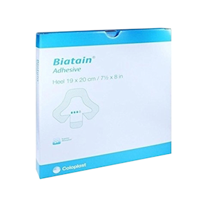 Biatain Foam Dressing, 19 x 20cm, Heel, with Adhesive Border, 5/Box Box