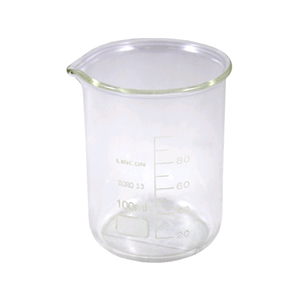 Lincon Beaker, 100ml, Low Form, Graduated with Spout, Borosilicate Glass, 2/Box Box