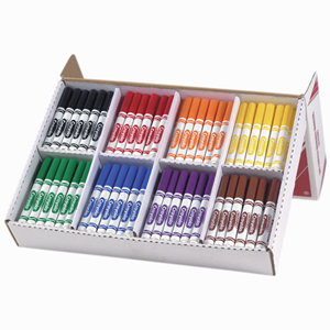 Crayola Classic Washable Coloured Marker, Bullet Point, Assorted Colours, 200/Box Pack