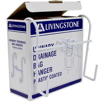 Livingstone Urine Drainage Bag Hanger, 17(L) x 8.5(W) x 14.5(H)cm, Recyclable Plastic Coated, Each Each