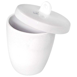 Livingstone Crucible with Lid, 25mL, 36D x 46H mm, High Wall, Porcelain, 20 Pieces/Box Box