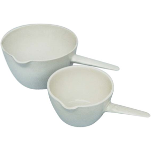 Livingstone Evaporating Dish 40ml, 64 Diameter x 25 Height mm, Round Bottom with Handle, Porcelain, Each Each