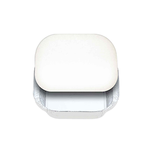 Confoil Board Lid, 112 x 112mm, Suits Small Shallow Square Container (7113), Paperboard, White, 1000 Pieces/Carton Carton