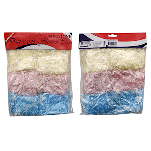 Livingstone Disposable Shower Cap, Recyclable Plastic, 6/Pack Pack